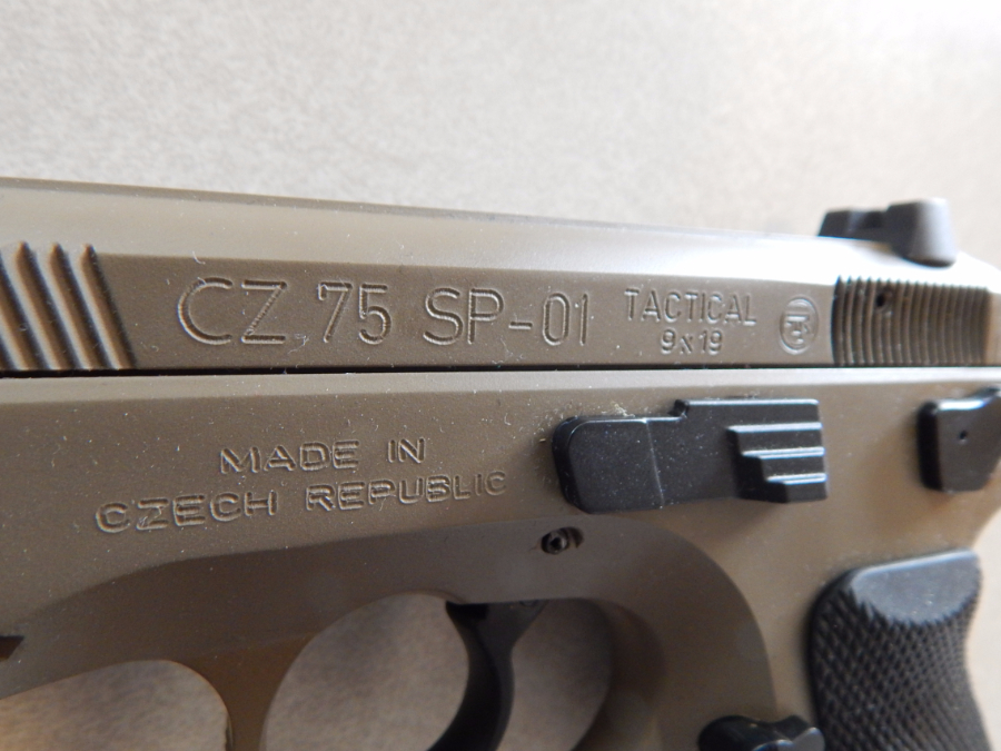 CZ-USA - CZ 75 SP-01 TACTICAL FDE 9MM W/ NIGHT SIGHTS, NIB, - Picture 4