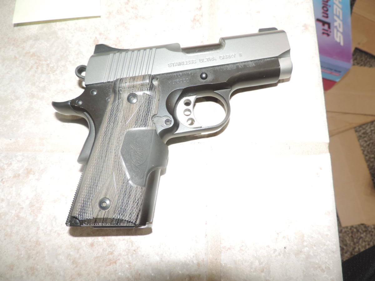 KIMBER ULTRA CARRY II IN 45 WITH CRIMSON LASER GRIPS NO RESERVE