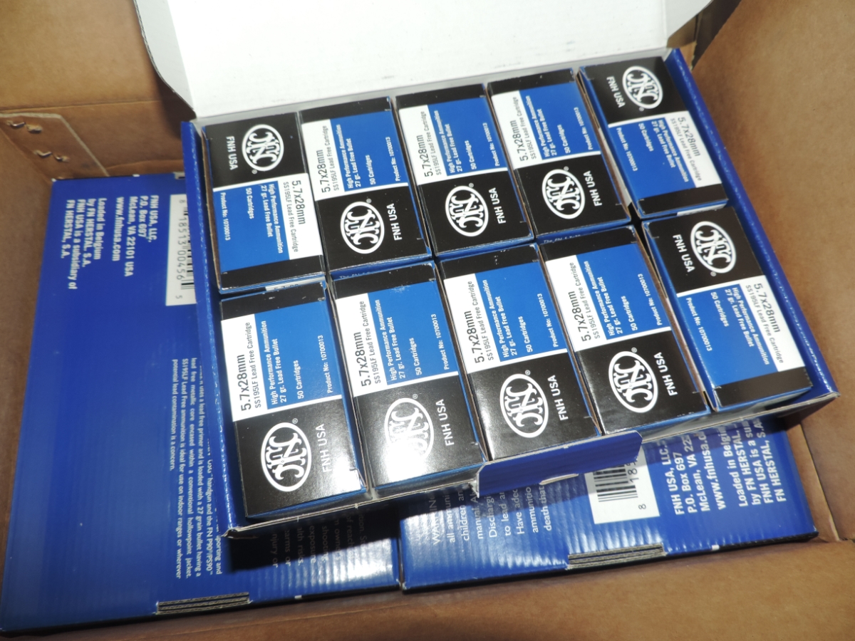 500 rounds of f n factory ammo 5 7 x 28 with no reserve 5 7x28mm for