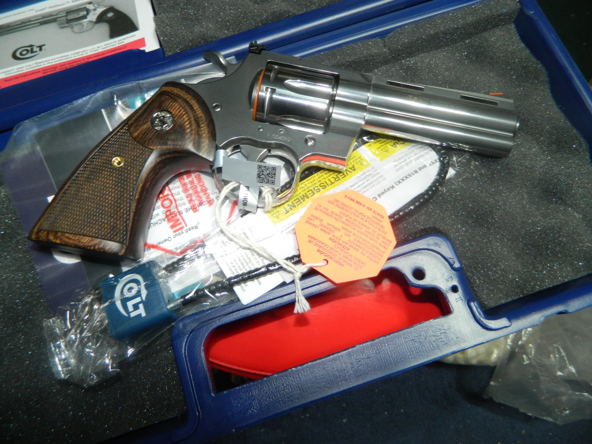 Colt Stainless Python 357 With 4 Inch Barrel New In Box No Reserve .357 ...