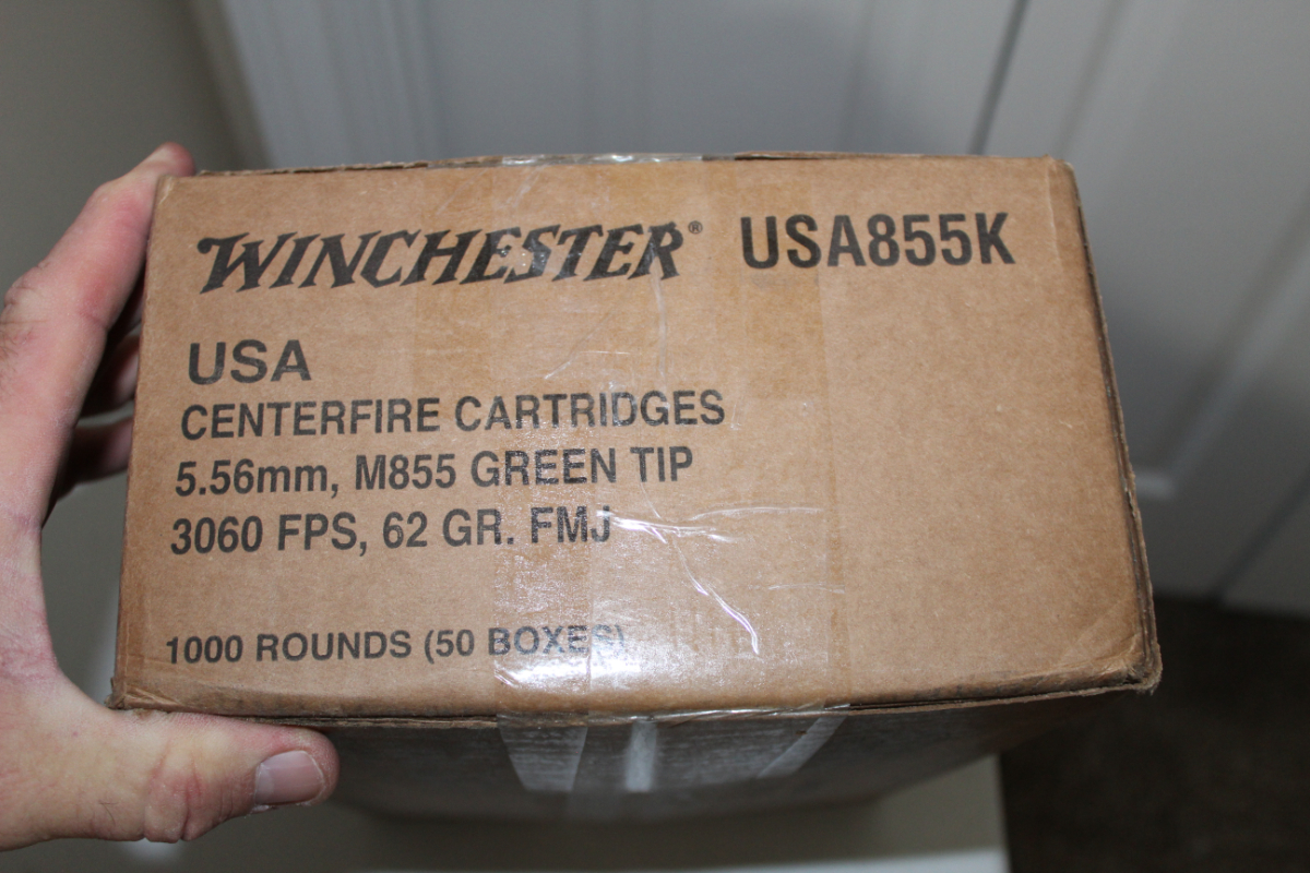 1000 rounds of winchester 5 56 nato 62 grain green tip ammo with no