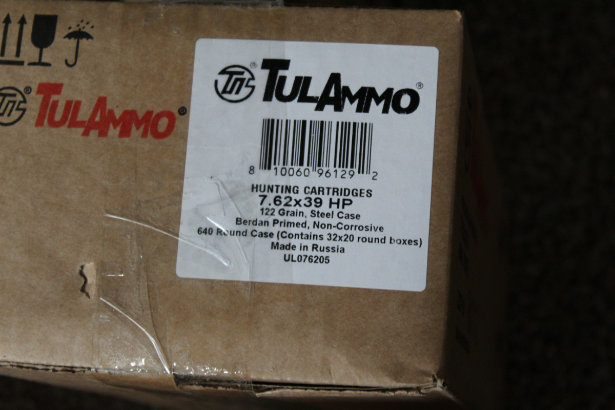 Tula 7 62 x 39 640 round can of ammo with no reserve 7 62x39 for sale