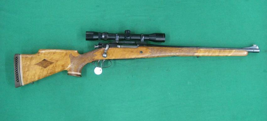 CUSTOM SPRINGFIELD 1903 BOLT ACTION RIFLE BIRDS EYE MAPLE MANNLICHER STOCK - ROSEWOOD WIDEVIEW SCOPE REDFIELD DOUBLE SET TRIGGERS - Picture 1