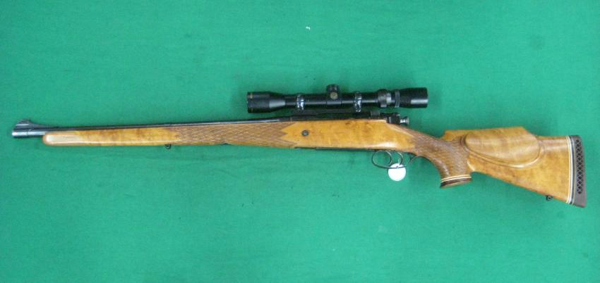 CUSTOM SPRINGFIELD 1903 BOLT ACTION RIFLE BIRDS EYE MAPLE MANNLICHER STOCK - ROSEWOOD WIDEVIEW SCOPE REDFIELD DOUBLE SET TRIGGERS - Picture 2