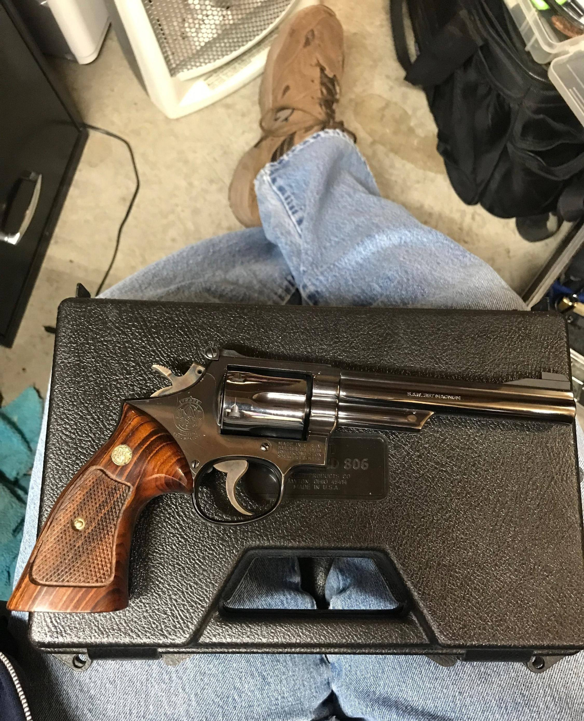 Smith & Wesson Model 19-3 Barrel Length 6 inch Condition Used Metal Condition Excellent Wood Condition Excellent Bore Condition E .357 Magnum - Picture 1